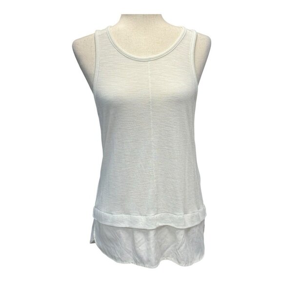 J Crew Drapey Tank Top with Silky Hem~Size Small~Ivory Tunic Blouse ~ L15 26 - Picture 3 of 13
